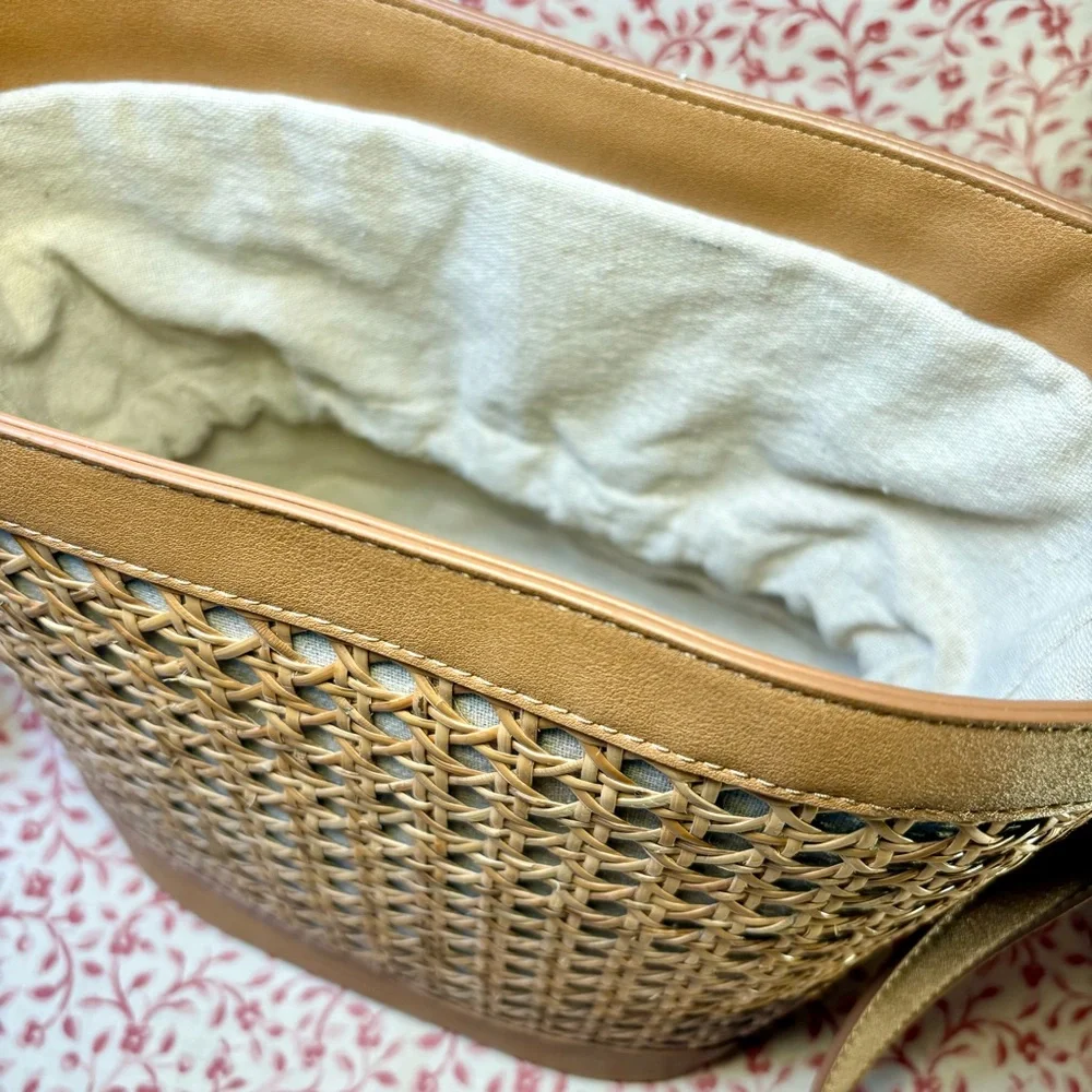 Tommy Bahama Woven Rattan Bucket Shoulder Bag - Picture 4 of 7